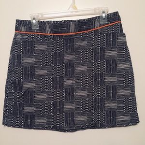 3/$15 Lady Hagen navy and white square print skirt